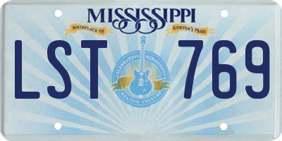 MS license plate LST769