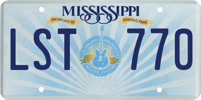 MS license plate LST770