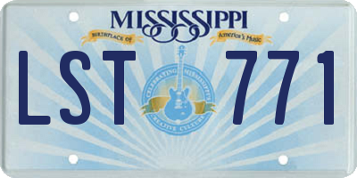 MS license plate LST771