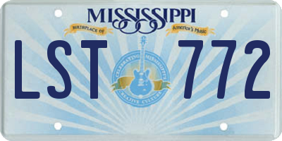 MS license plate LST772