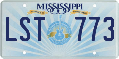 MS license plate LST773