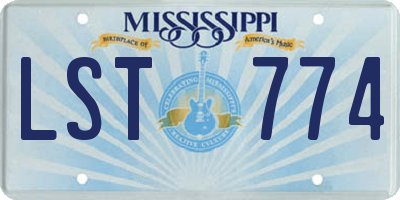 MS license plate LST774