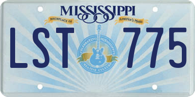 MS license plate LST775