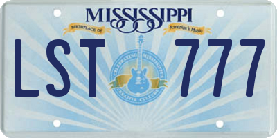 MS license plate LST777