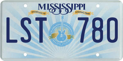 MS license plate LST780