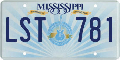MS license plate LST781