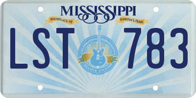 MS license plate LST783