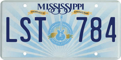 MS license plate LST784