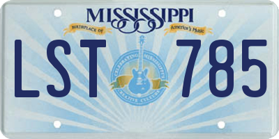 MS license plate LST785