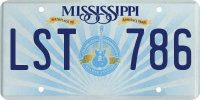 MS license plate LST786