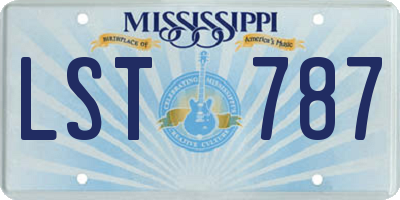 MS license plate LST787