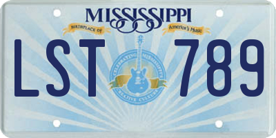 MS license plate LST789
