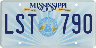 MS license plate LST790