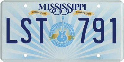 MS license plate LST791
