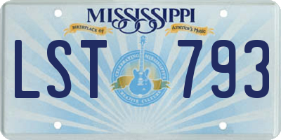 MS license plate LST793