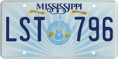 MS license plate LST796