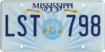 MS license plate LST798