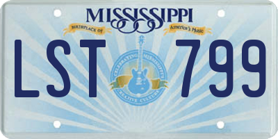 MS license plate LST799
