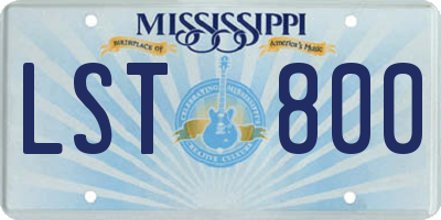 MS license plate LST800