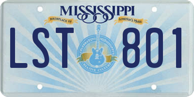 MS license plate LST801
