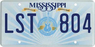 MS license plate LST804