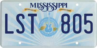 MS license plate LST805