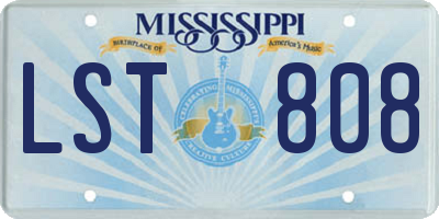 MS license plate LST808