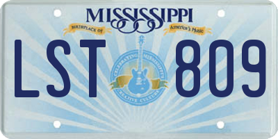 MS license plate LST809