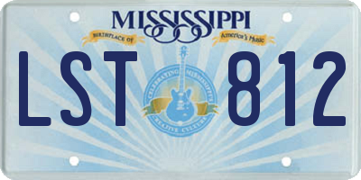 MS license plate LST812