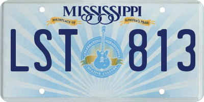 MS license plate LST813
