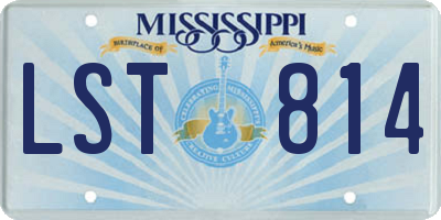MS license plate LST814