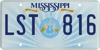 MS license plate LST816