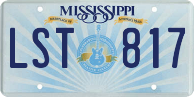 MS license plate LST817