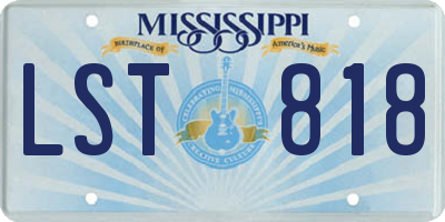MS license plate LST818