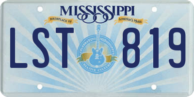MS license plate LST819