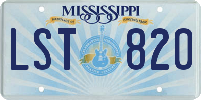 MS license plate LST820