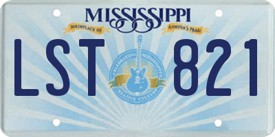 MS license plate LST821