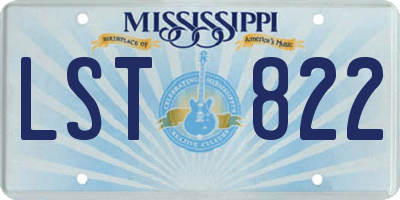 MS license plate LST822