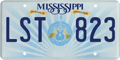 MS license plate LST823