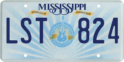 MS license plate LST824