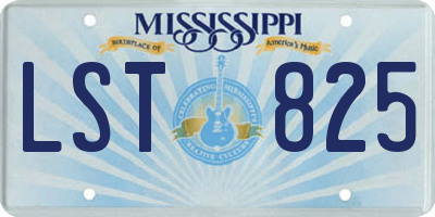 MS license plate LST825