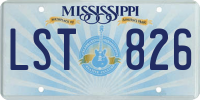 MS license plate LST826