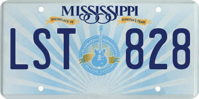 MS license plate LST828