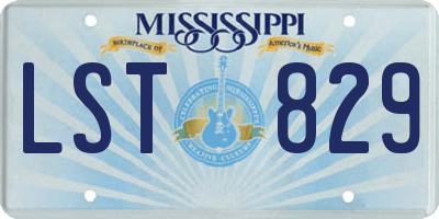MS license plate LST829