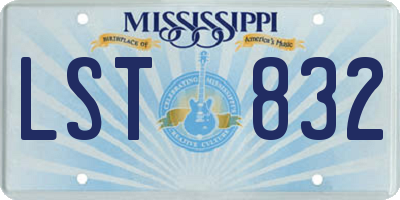 MS license plate LST832