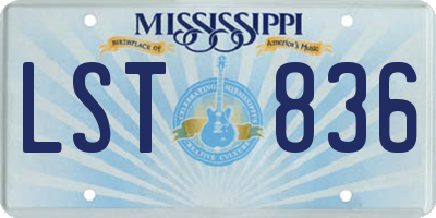 MS license plate LST836