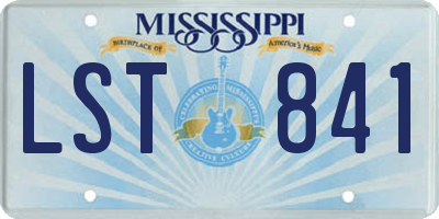 MS license plate LST841