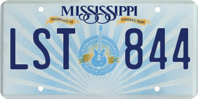 MS license plate LST844