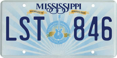 MS license plate LST846