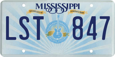 MS license plate LST847